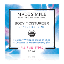 Made Simple Skin Care Chamomile Lime Body Moisturizer USDA Certified Organic Raw Vegan NonGMO Made Simple Skin Care Chamomile Lime Body Moisturizer USDA Certified Organic Raw Vegan NonGMO