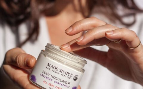 Made Simple Skin Care USDA Certified Organic Raw Vegan moisturizer small hand