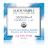Made Simple Skin Care Chamomile Lime Deodorant USDA Certified Organic Raw Vegan NonGMO