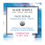 Made Simple Skin Care Frankincense Poppy Face Scrub USDA Certified Organic Raw Vegan NonGMO