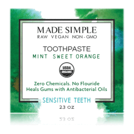 Made Simple Skin Care Mint Sweet Orange Toothpaste USDA Certified Organic Raw Vegan NonGMO Made Simple Skin Care Mint Sweet Orange Toothpaste USDA Certified Organic Raw Vegan NonGMO