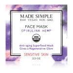 Made Simple Skin Care Spirulina Hemp Face Mask USDA Certified Organic Raw Vegan NonGMO