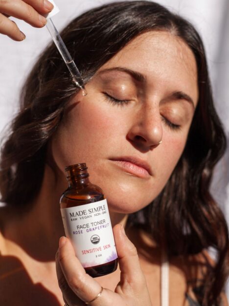 Made Simple Skin Care USDA certified organic raw vegan rose grapefruit face toner 4-3 dropper small
