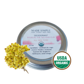 Made Simple Skin Care Douglas Fir Helichrysum Deodorant usda certified organic raw vegan nonGMO sample3a