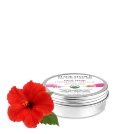 Made Simple Skin Care Organic Natural Face Mask certified organic - Strawberry Hibiscus tin