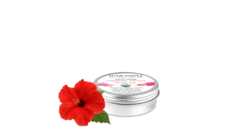 Made Simple Skin Care Organic Natural Face Mask certified organic - Strawberry Hibiscus tin
