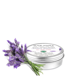 Made Simple Skin Care Organic Natural Moisturizer certified organic - Lavender Grapefruit tin