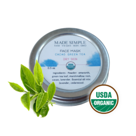 Made Simple Skin Care USDA certified organic raw vegan mask Cacao GreenTea sample4a
