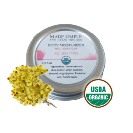 Made Simple Skin Care certified organic raw vegan nonGMO helichrysum moisturizer sample4a