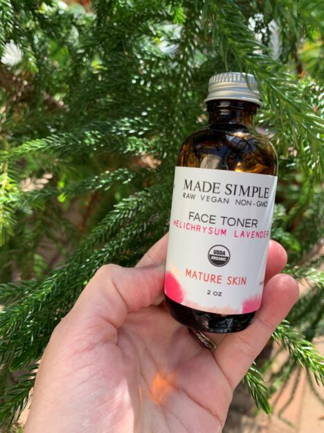 Made Simple Skin Care USDA certified organic raw vegan helichrysum face toner small
