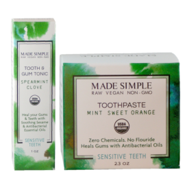 Made Simple Skin Care USDA certified organic raw vegan cruelty free Oral Care Package 1a
