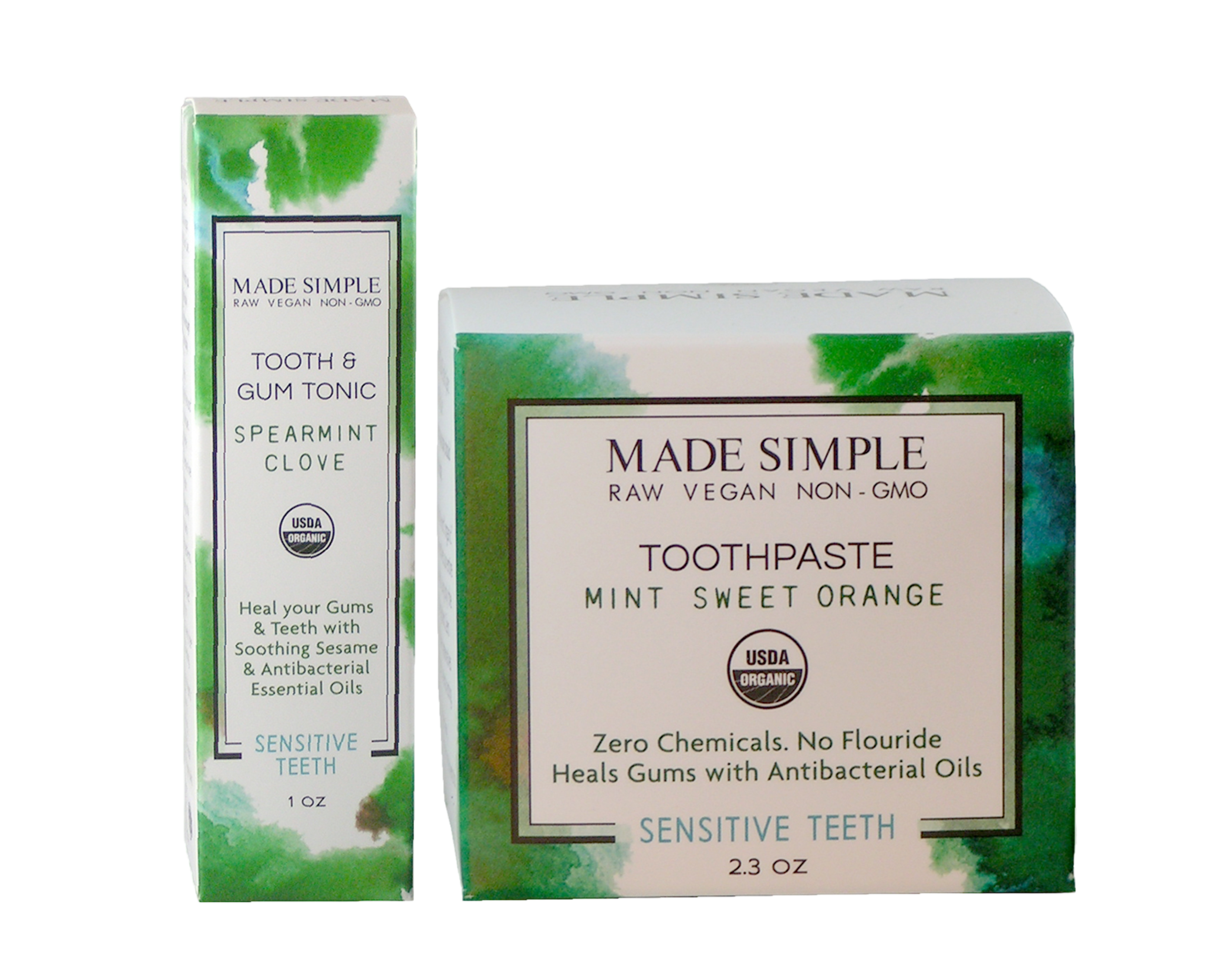 Made Simple Skin Care USDA certified organic raw vegan cruelty free Oral Care Package 1a