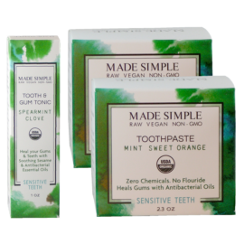 Made Simple Skin Care USDA certified organic raw vegan cruelty free oral care package 2a