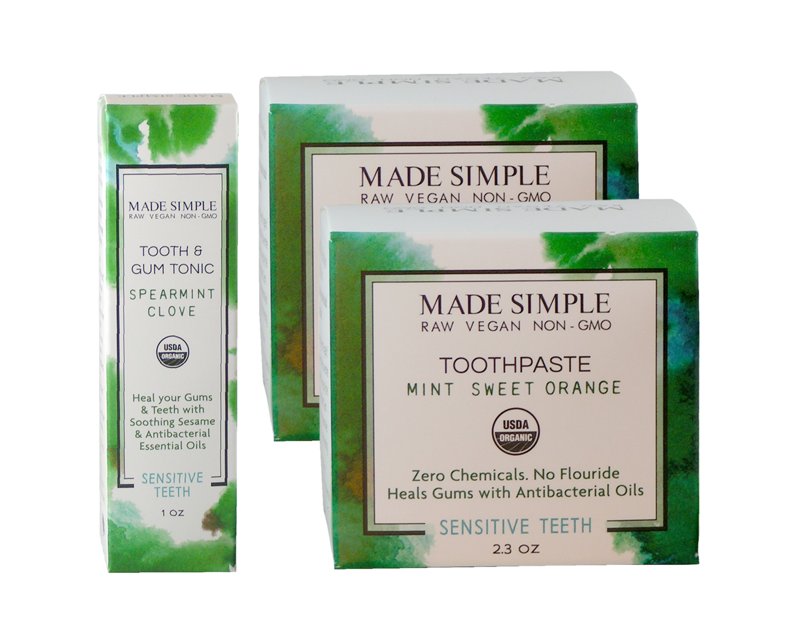 Made Simple Skin Care USDA certified organic raw vegan cruelty free oral care package 2a