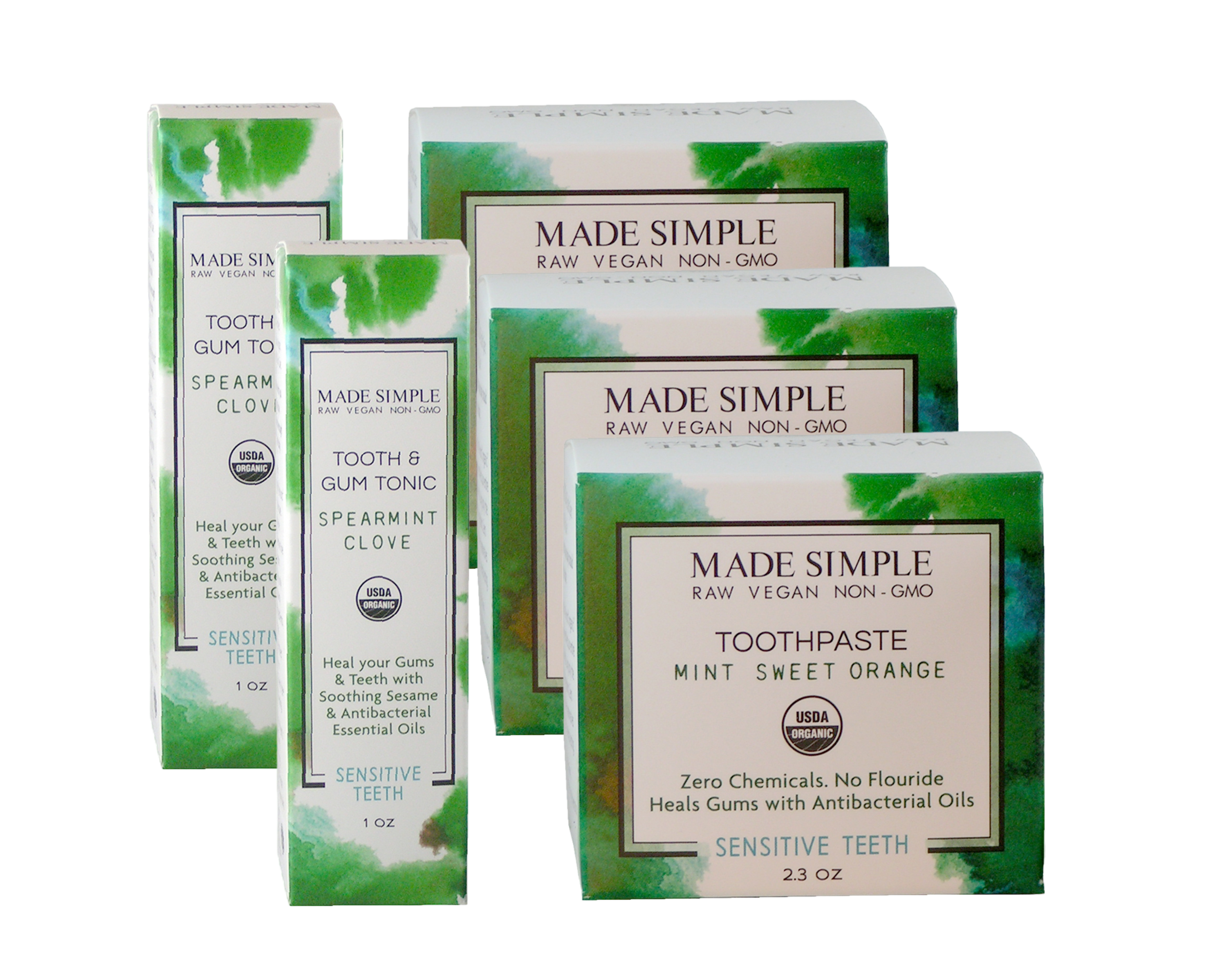 Made Simple Skin Care USDA certified organic raw vegan cruelty free oral care package 3a