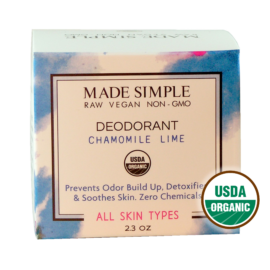 Made Simple Skin Care - Chamomile Lime Deodorant usda certified organic raw vegan nonGMO