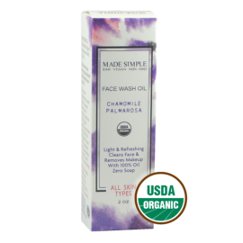 Made Simple Skin Care Chamomile Palmarosa Face Wash USDA Certified Organic Raw Vegan NonGMO
