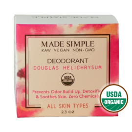 Made Simple Skin Care - Douglas Fir Helichrysum Deodorant usda certified organic raw vegan nonGMO