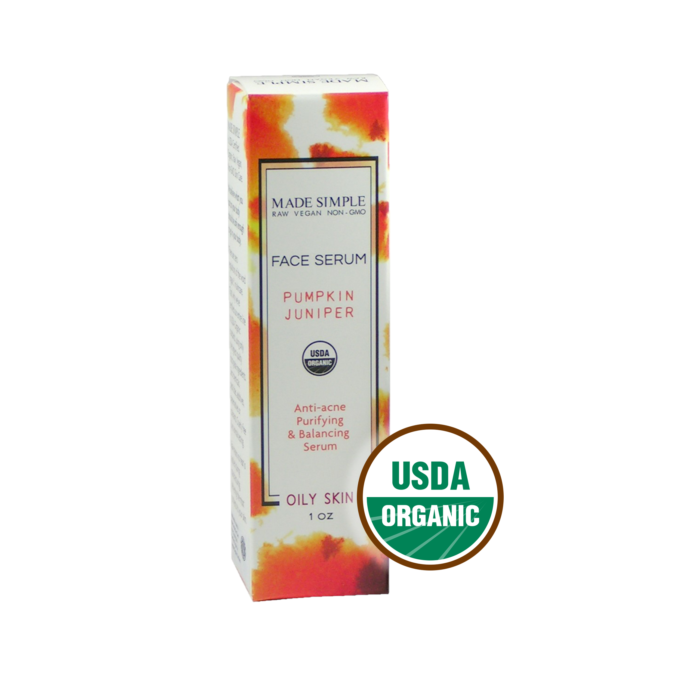 Made Simple Skin Care Pumpkin Juniper Face Serum certified organic raw vegan non-gmo Pumpkin Juniper