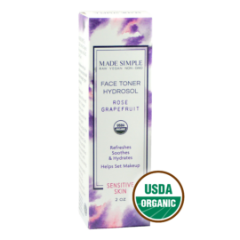 Made Simple Skin Care Rose Grapefruit Face Toner USDA Certified Organic Raw Vegan NonGMO