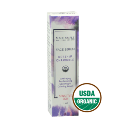 Made Simple Skin Care Rosehip chamomile Face serum USDA Certified Organic Raw Vegan NonGMO