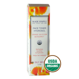 Made Simple Skin Care Toner certified organic raw vegan non-gmo Orange Bergamot