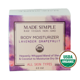Made Simple Skin Care certified organic raw vegan nonGMO lavender grapefruit moisturizer