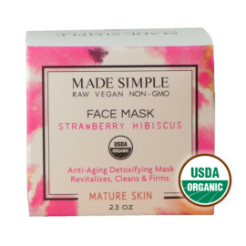 Made Simple Skin Care certified organic raw vegan nonGMO strawberry hibiscus face mask