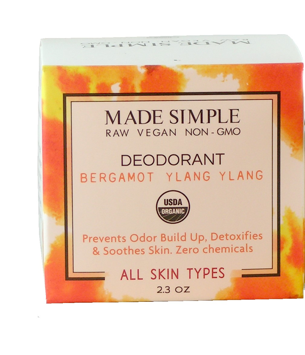 Made Simple Skin Care Bergamot Ylang Ylang Deodorant USDA certified organic raw vegan nonGMO