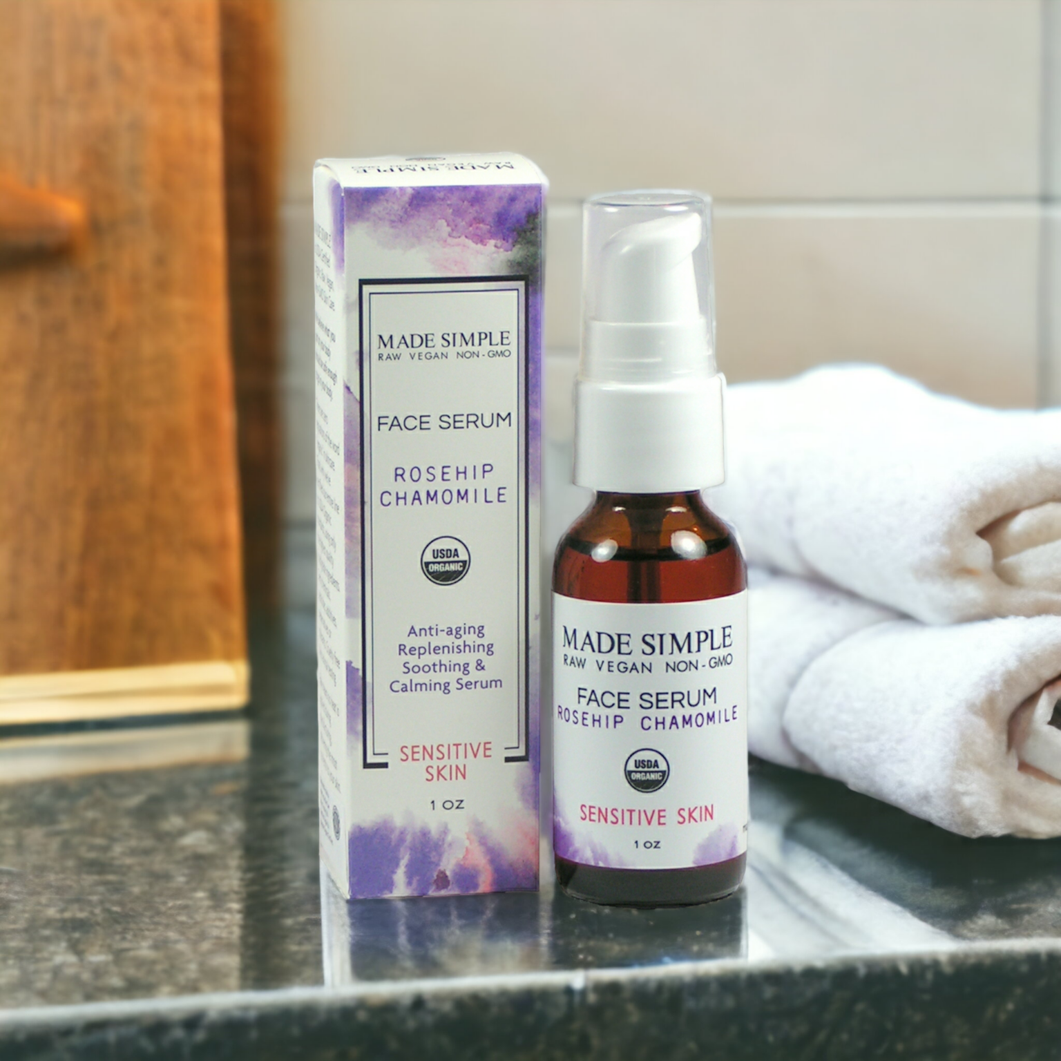 Certified Organic Vegan Serum for Sensitive Skin