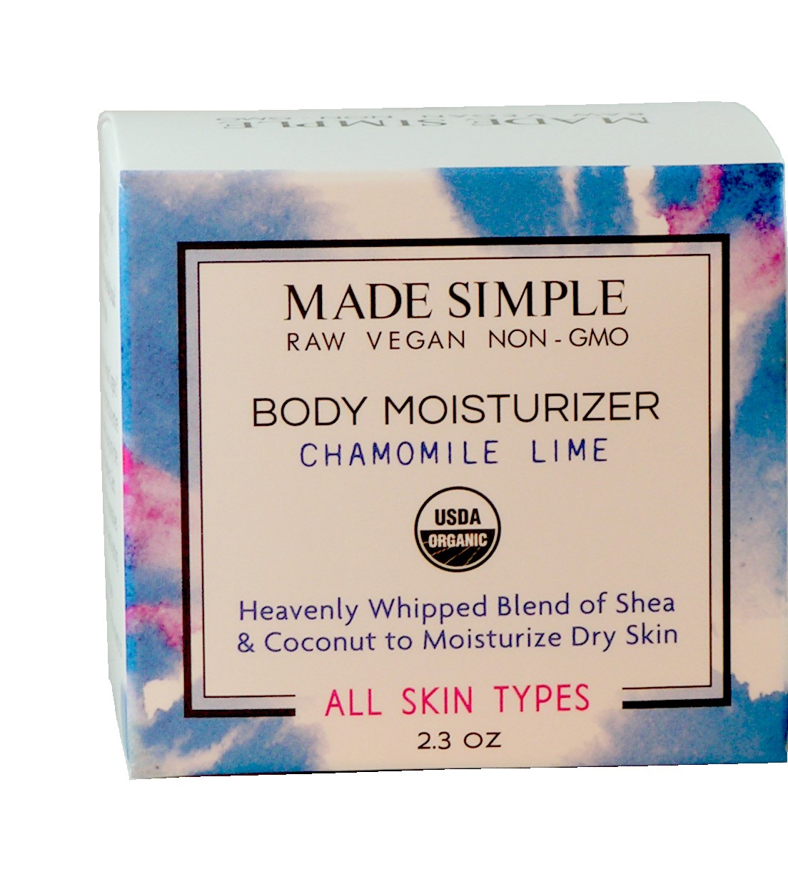 Made Simple Skin Care certified organic raw vegan nonGMO chamomile lime moisturizer