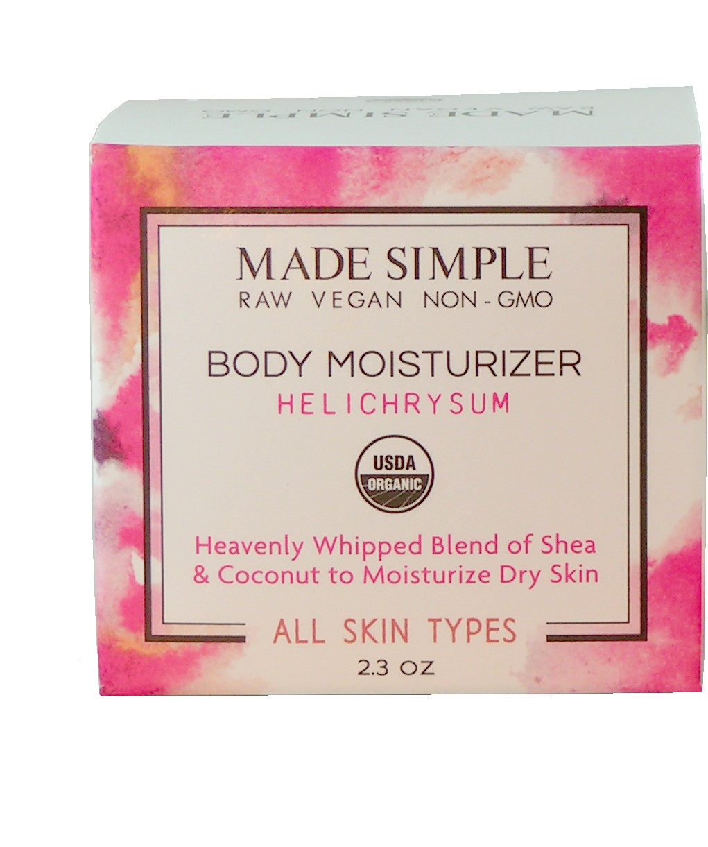 Made Simple Skin Care certified organic raw vegan nonGMO helichrysum moisturizer