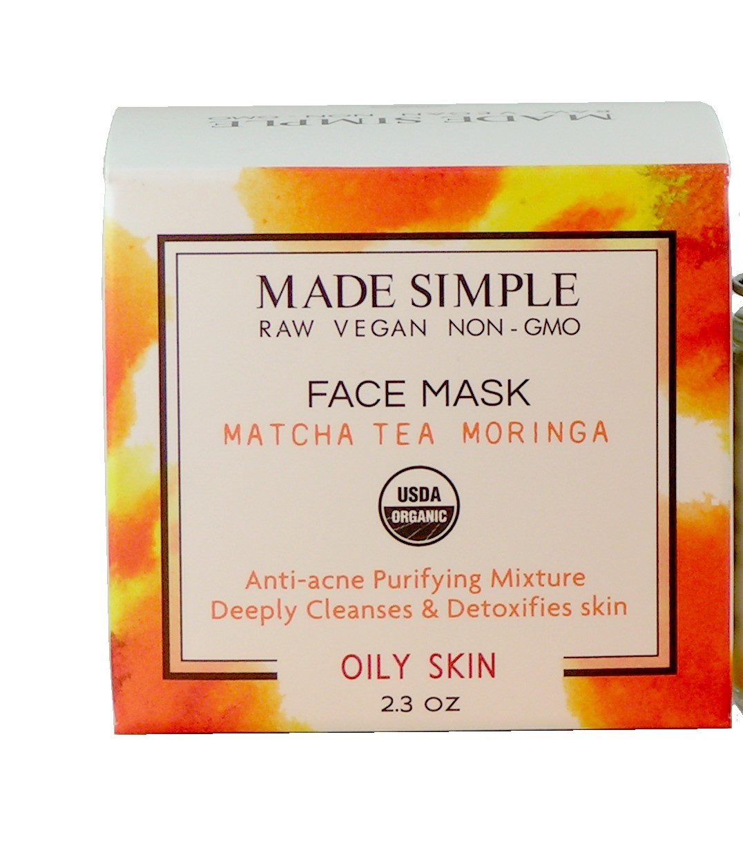 Made Simple Skin Care USDA certified organic raw vegan matcha tea mask spin