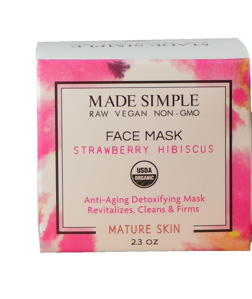 Made Simple Skin Care USDA certified organic raw vegan strawberry mask spin
