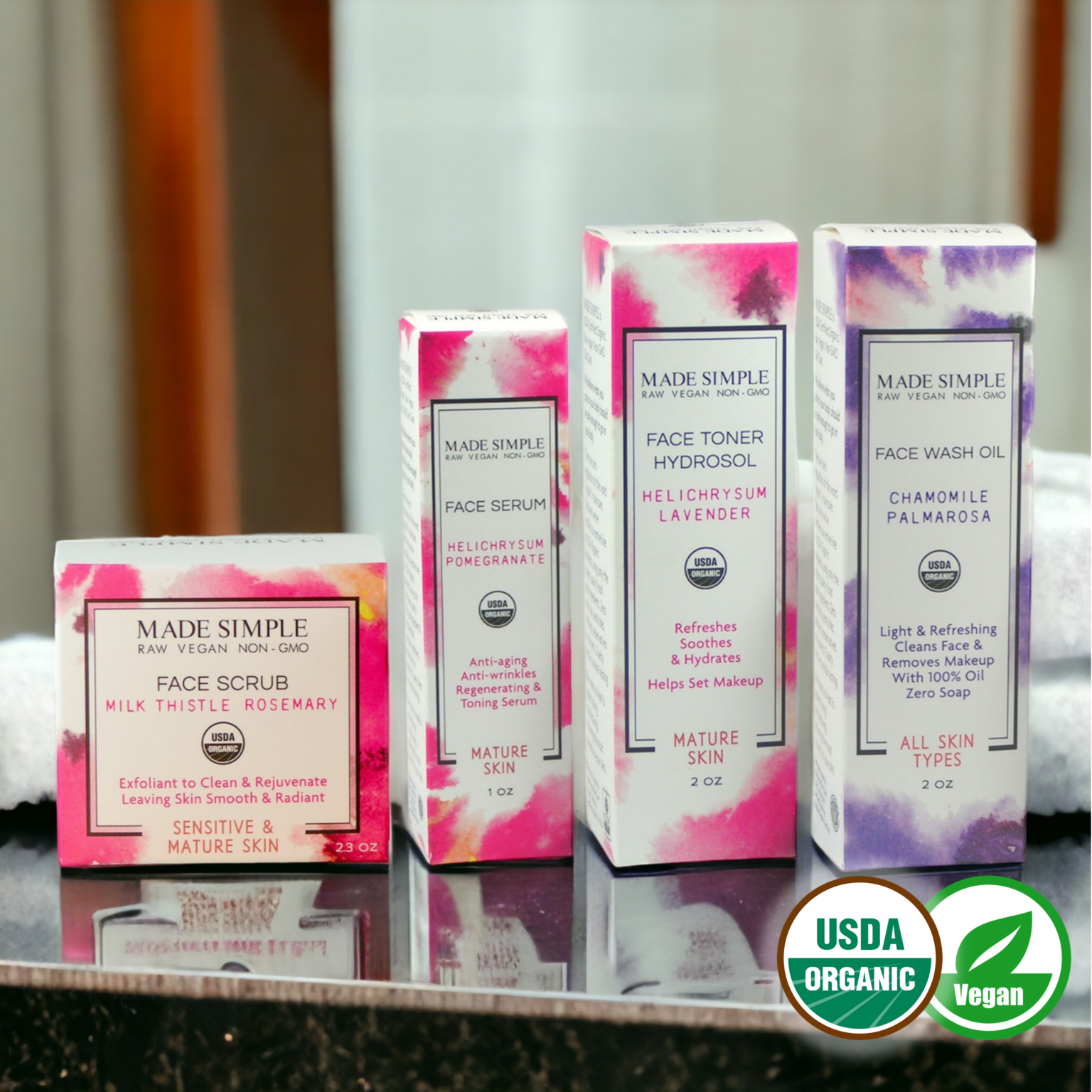 Certified Organic Vegan Skincare Value Pack for Mature Skin