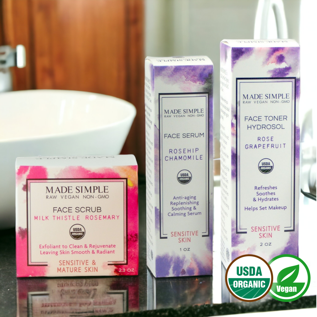 Certified Organic Vegan Skincare Value Pack for Sensitive Skin