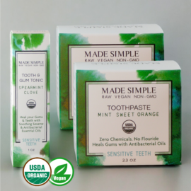 Made Simple Skin Care USDA certified organic raw vegan cruelty free oral care package 2