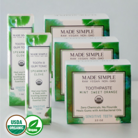 Made Simple Skin Care USDA certified organic raw vegan cruelty free oral care package 3