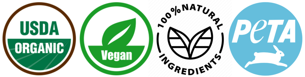 Made Simple Skin Care usda certified organic raw vegan logos 2024