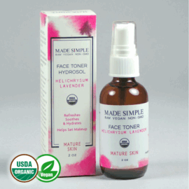 Made Simple Skin Care certified organic raw vegan nonGMO crueltyfree helichrysum lavender face toner