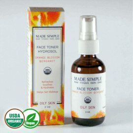 Made Simple Skin Care certified organic raw vegan nonGMO crueltyfree orange bergamot face toner