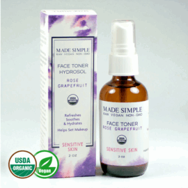 Made Simple Skin Care certified organic raw vegan nonGMO crueltyfree rose grapefruit face toner