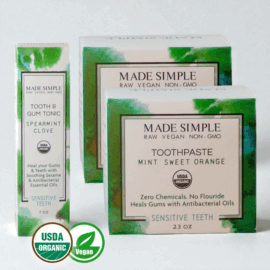 Made Simple Skin Care USDA certified organic raw vegan cruelty free oral care package 2
