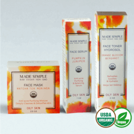 Made Simple Skin Care organic raw vegan oily skin value pack