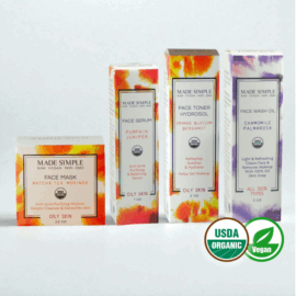 Made Simple Skin Care organic raw vegan oily skin value pack plus