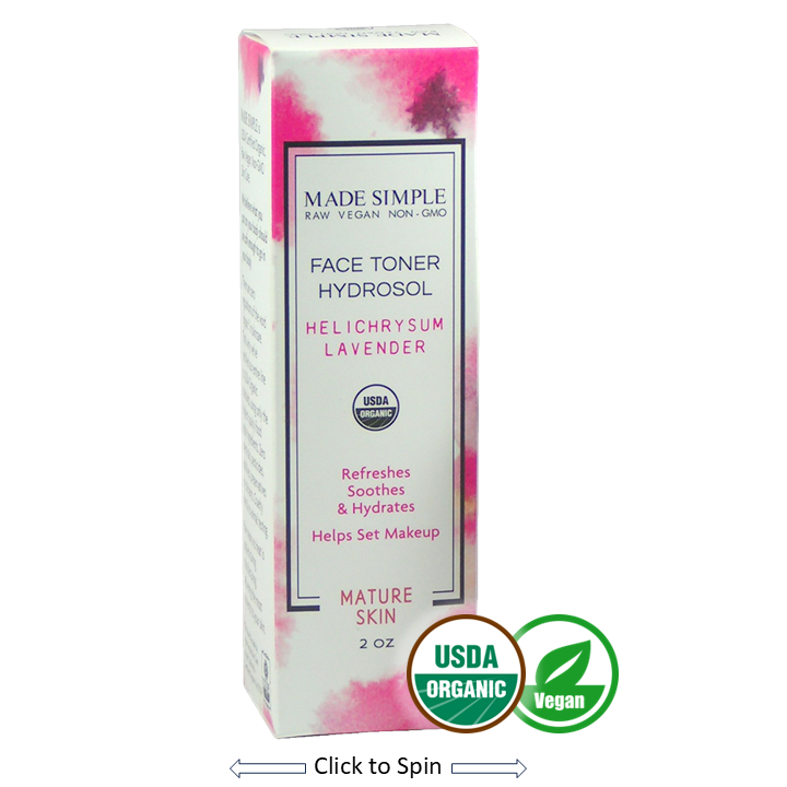 Made Simple Skin Care certified organic raw vegan nonGMO crueltyfree helichrysum lavender face toner