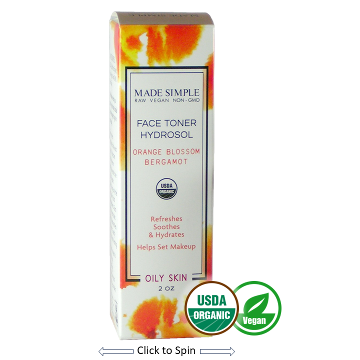 Made Simple Skin Care certified organic raw vegan nonGMO crueltyfree orange bergamot face toner