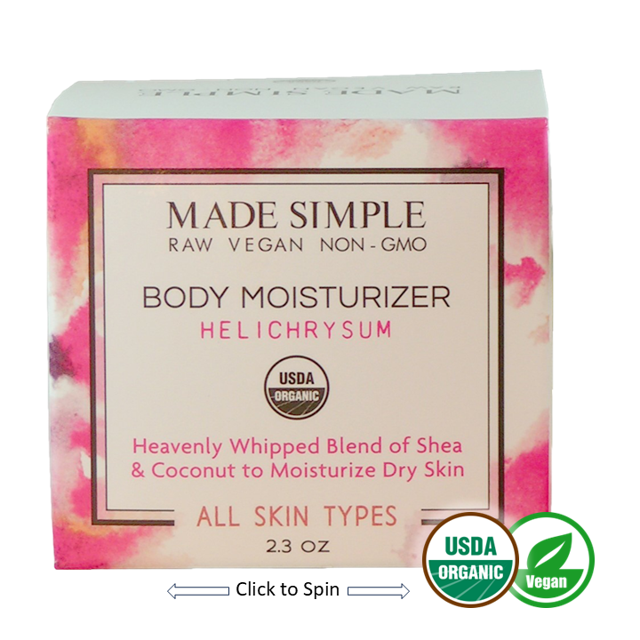Made Simple Skin Care certified organic raw vegan nonGMO helichrysum moisturizer