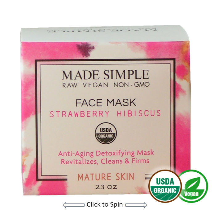 Made Simple Skin Care certified organic raw vegan nonGMO strawberry hibiscus face mask